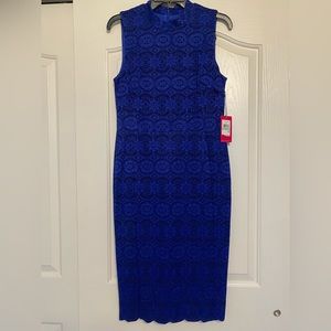 Vince Camuto lace dress. Royal Blue/Black. Size 8